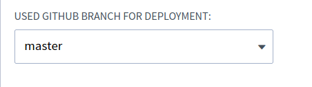 Github deployment branch select